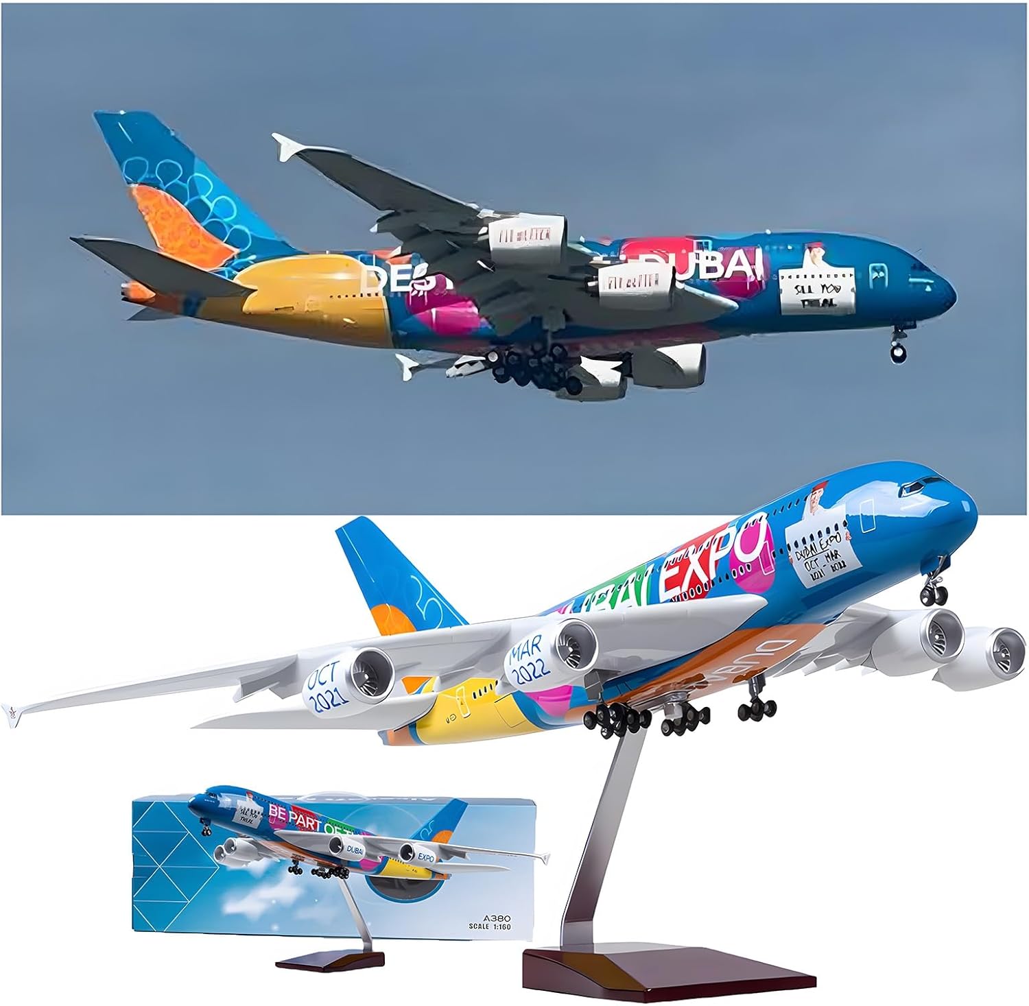 Model Airplane Plastic - Modellino di Aereo A380 UAE EXPO